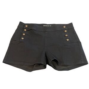 Blackheart Shorts Juniors Size 16 Black Nautical High Rise Casual Flat Front